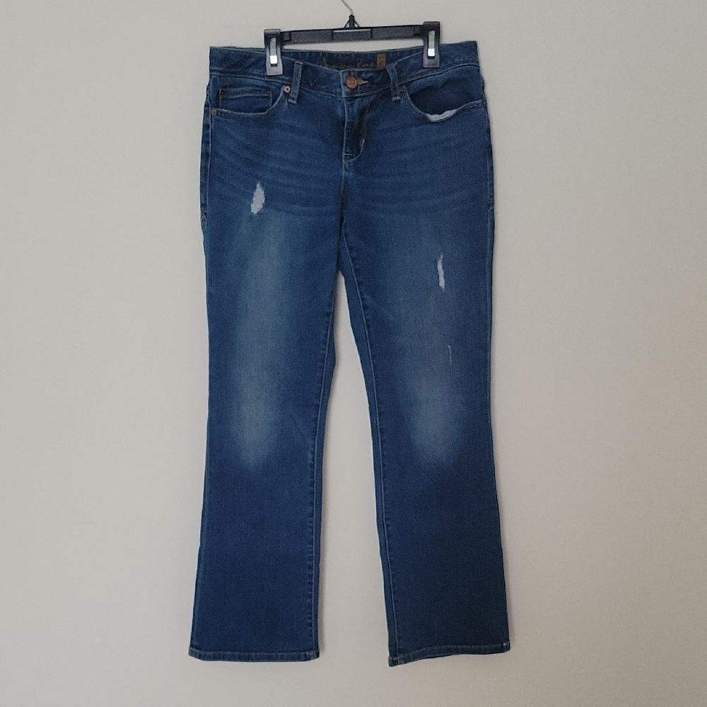 American Rag Women's Distressed Blue Straight Leg Jeans Size 7
